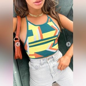 Beginning Boutique Grover Yellow Knit Crop Top
